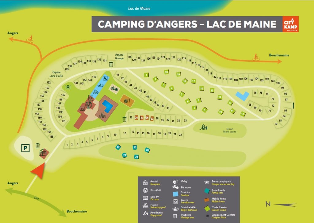 Plan Angers 2018 Camping d'Angers Lac de Maine Plan Angers 2018 Camping d'Angers Lac de Maine